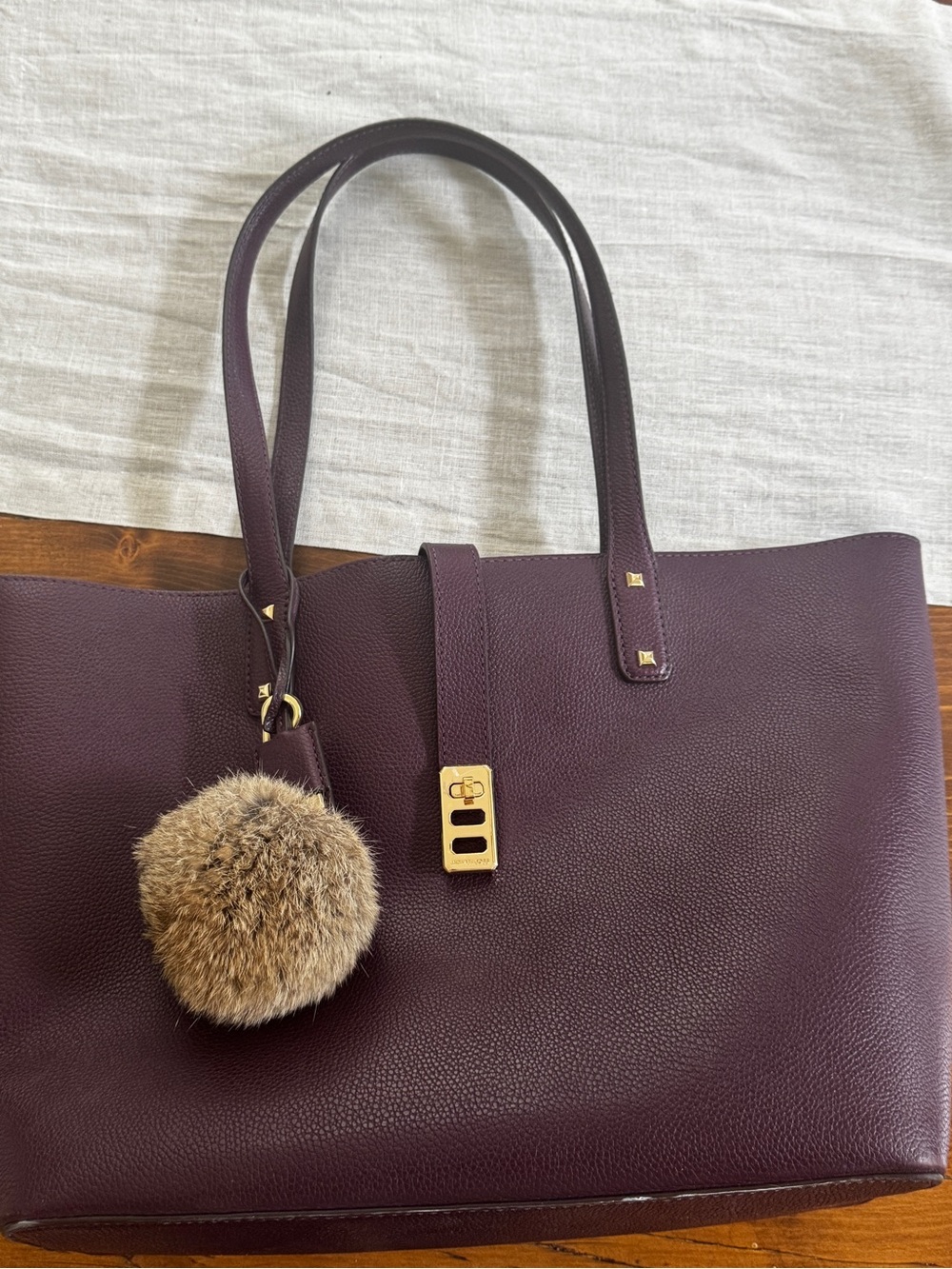 Michael Kors Plum Tote Bag with Gold Hardware